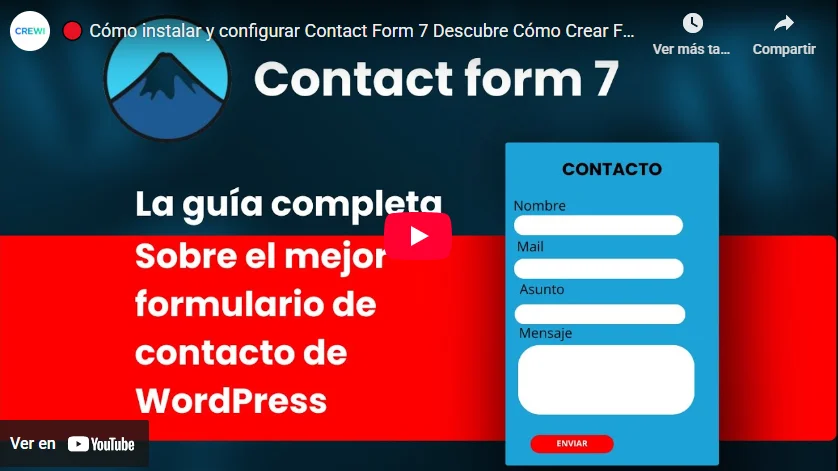 Cómo instalar y configurar Contact Form 7 Descubre Cómo Crear Formulario de Contacto Perfecto